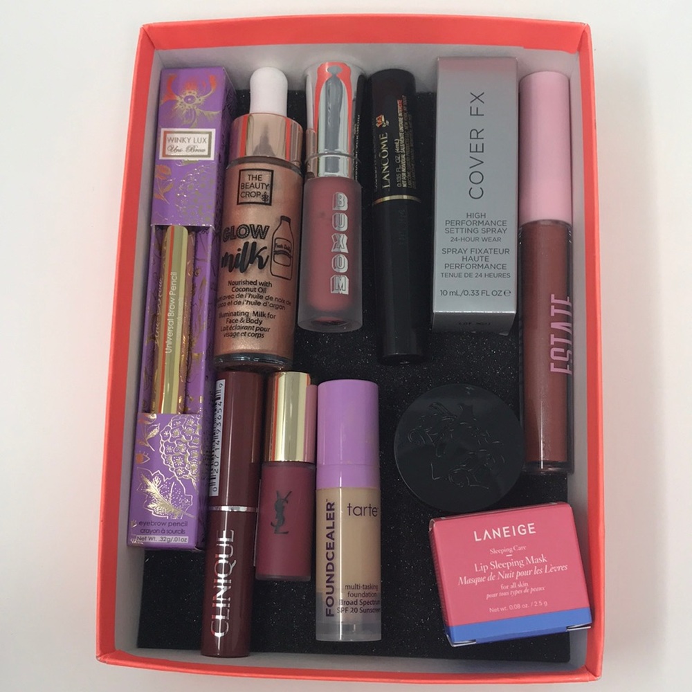 Bundle of lipstick mascara and more.